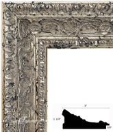 Parisienne French Ornate Embossed Wood Picture Frame Antique Silver Gold Patina Finish - West Frames